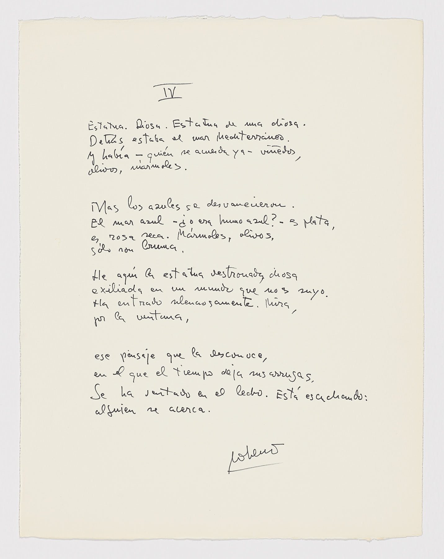 Poema manuscrito de José Hierro