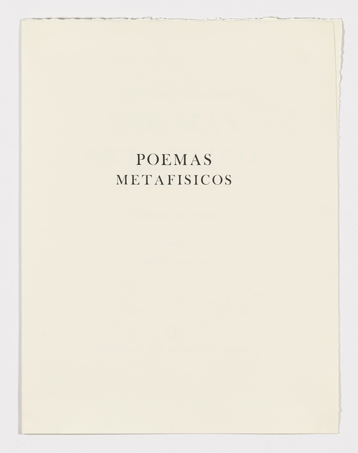Poemas Metafísicos, Luis García Ochoa