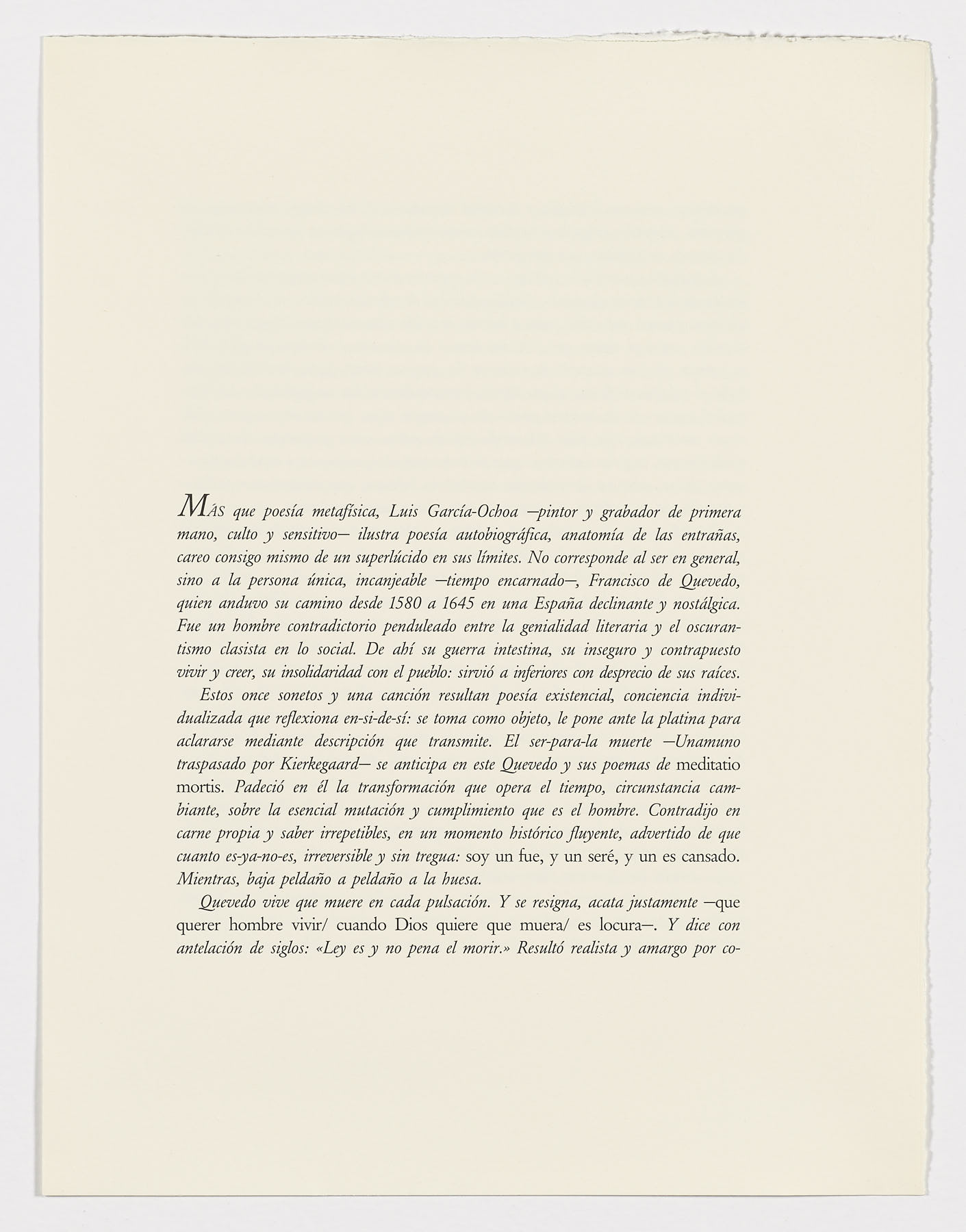 Poemas Metafísicos, Luis García Ochoa