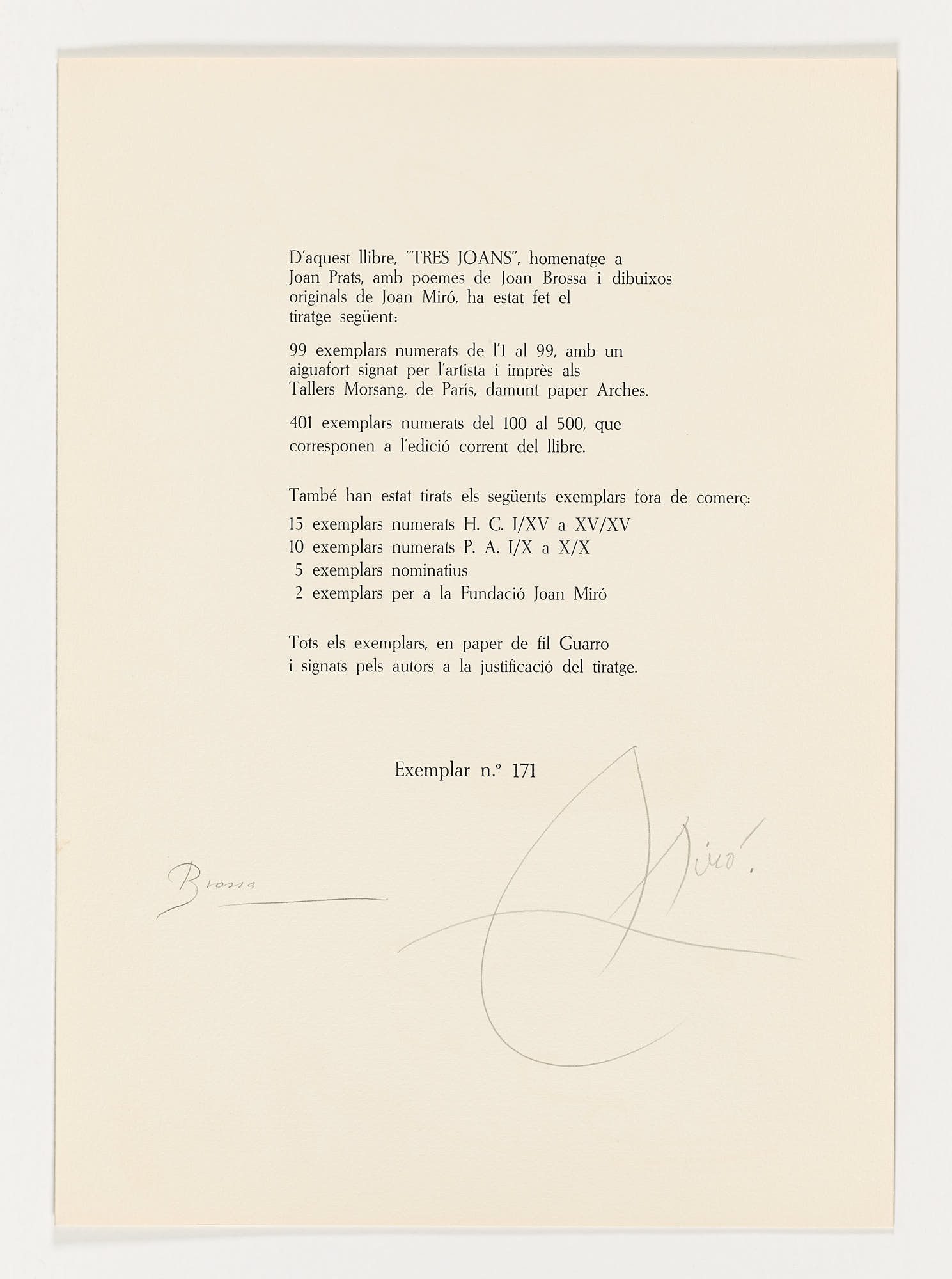 Tres Joans, Joan Prats - Joan Brossa - Joan Miró