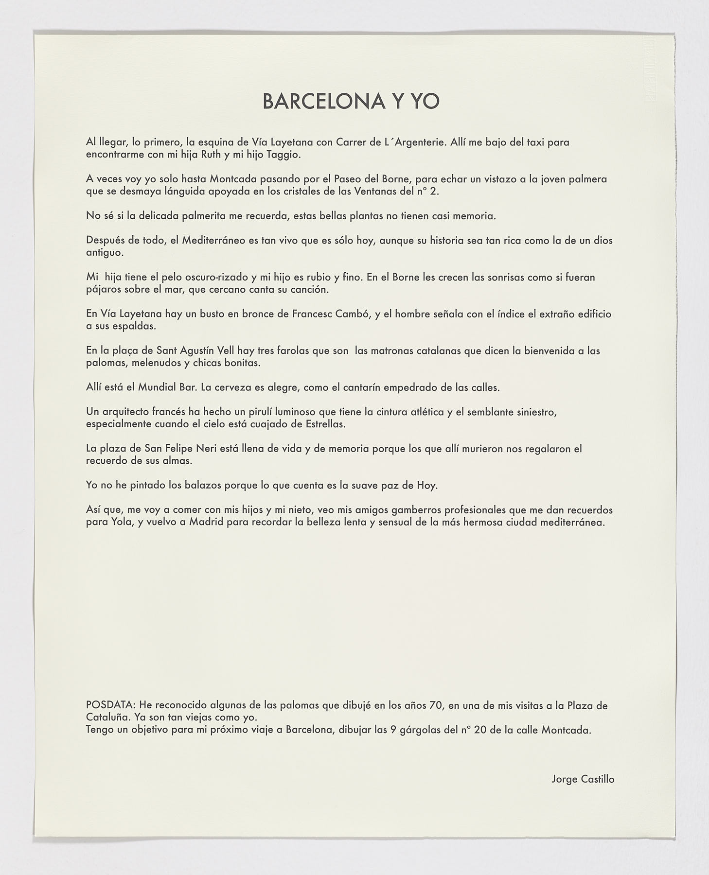 Barcelona, 2007, Jorge Castillo