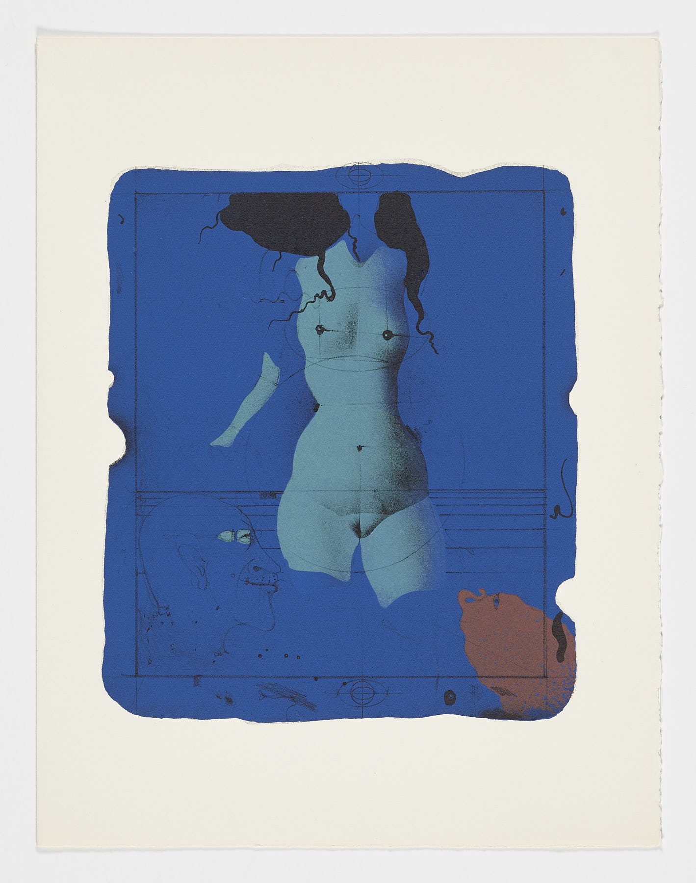 Torso sur une pierre bleue, 1972, Paul Wunderlich