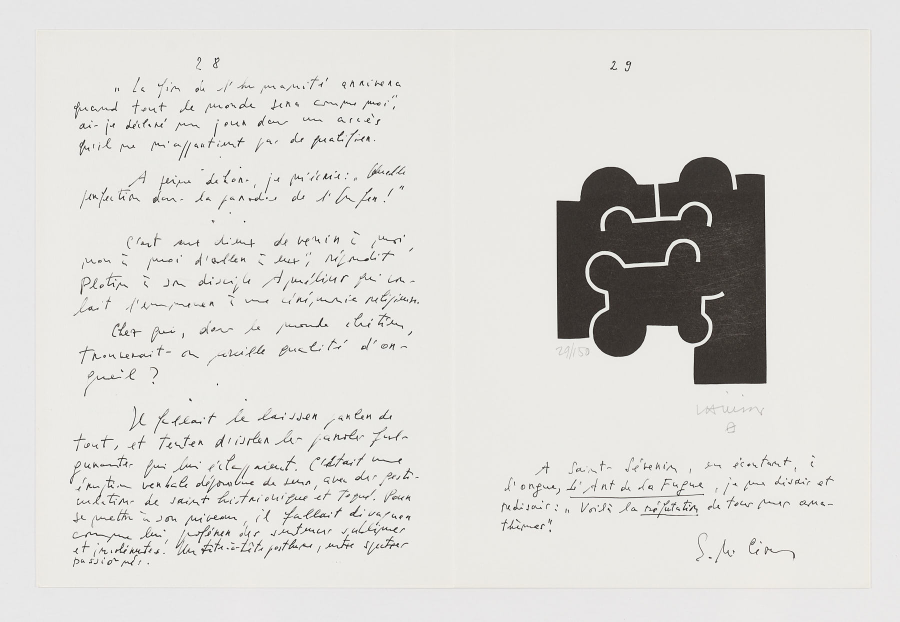 Emile M. Cioran: Ce maudit moi, 1983, Eduardo Chillida