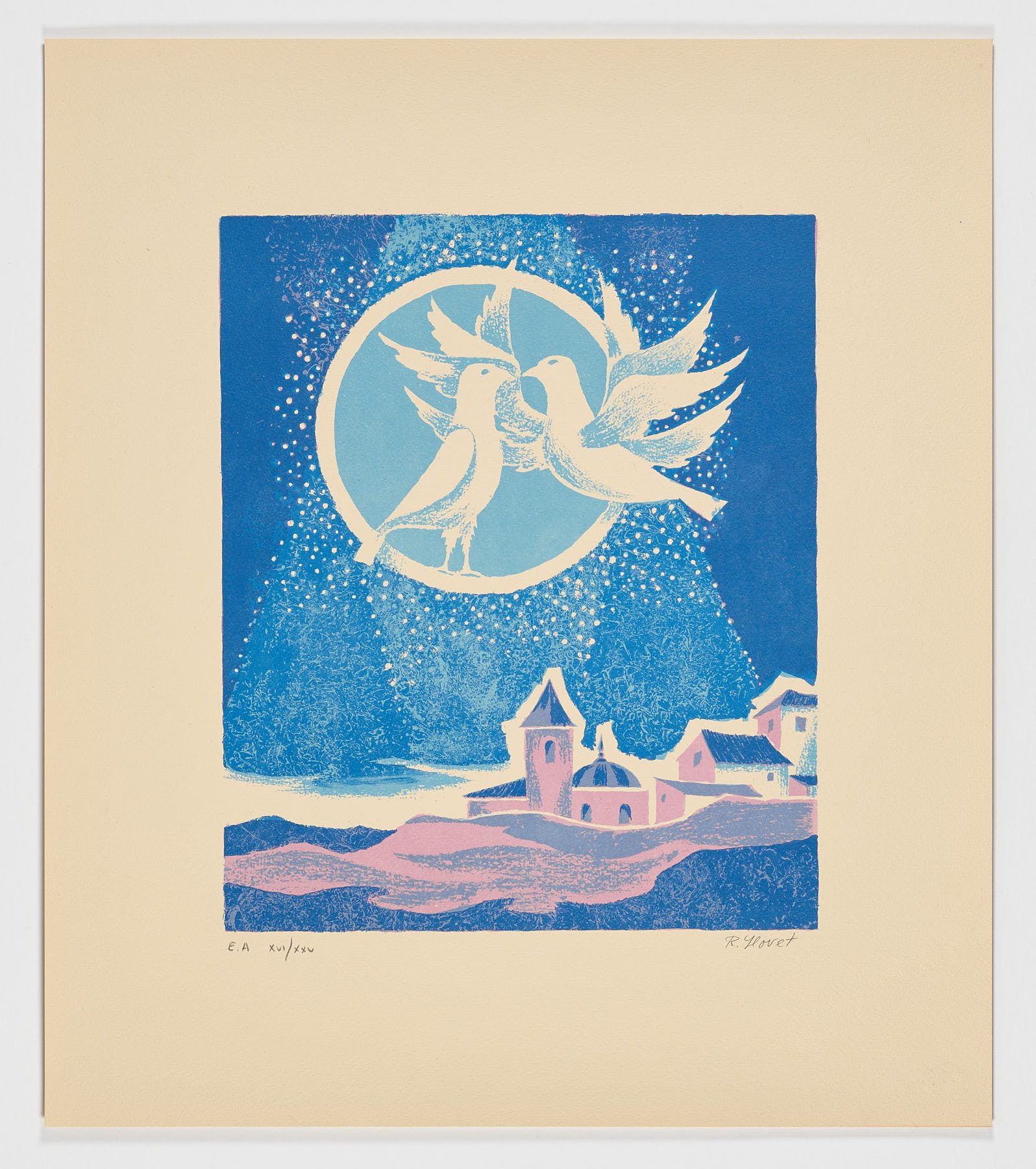 Palomas e iglesia, 1981, Ramon Llovet Miserol