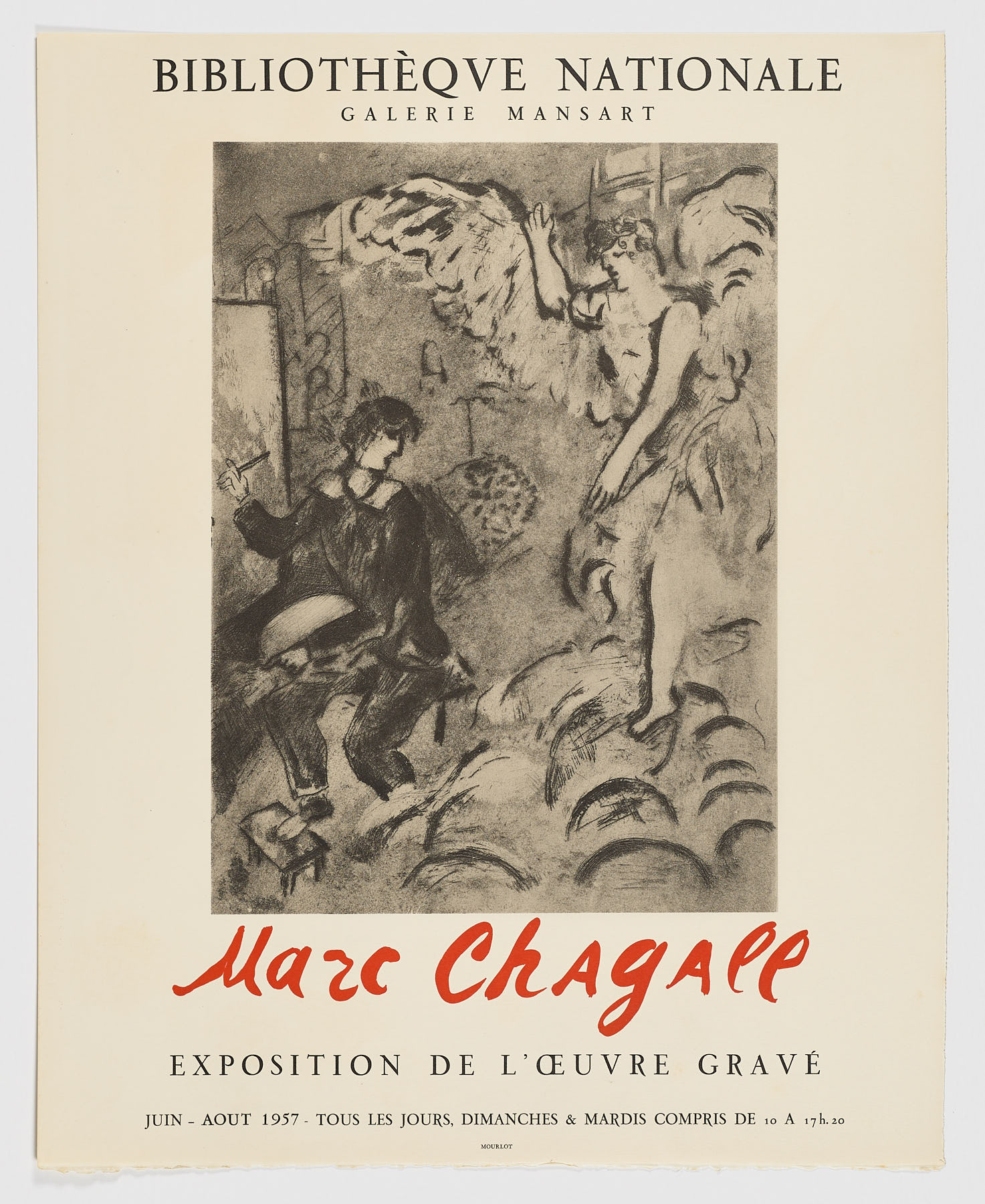 L'Apparition, Painter and Angel, 1957, Marc Chagall