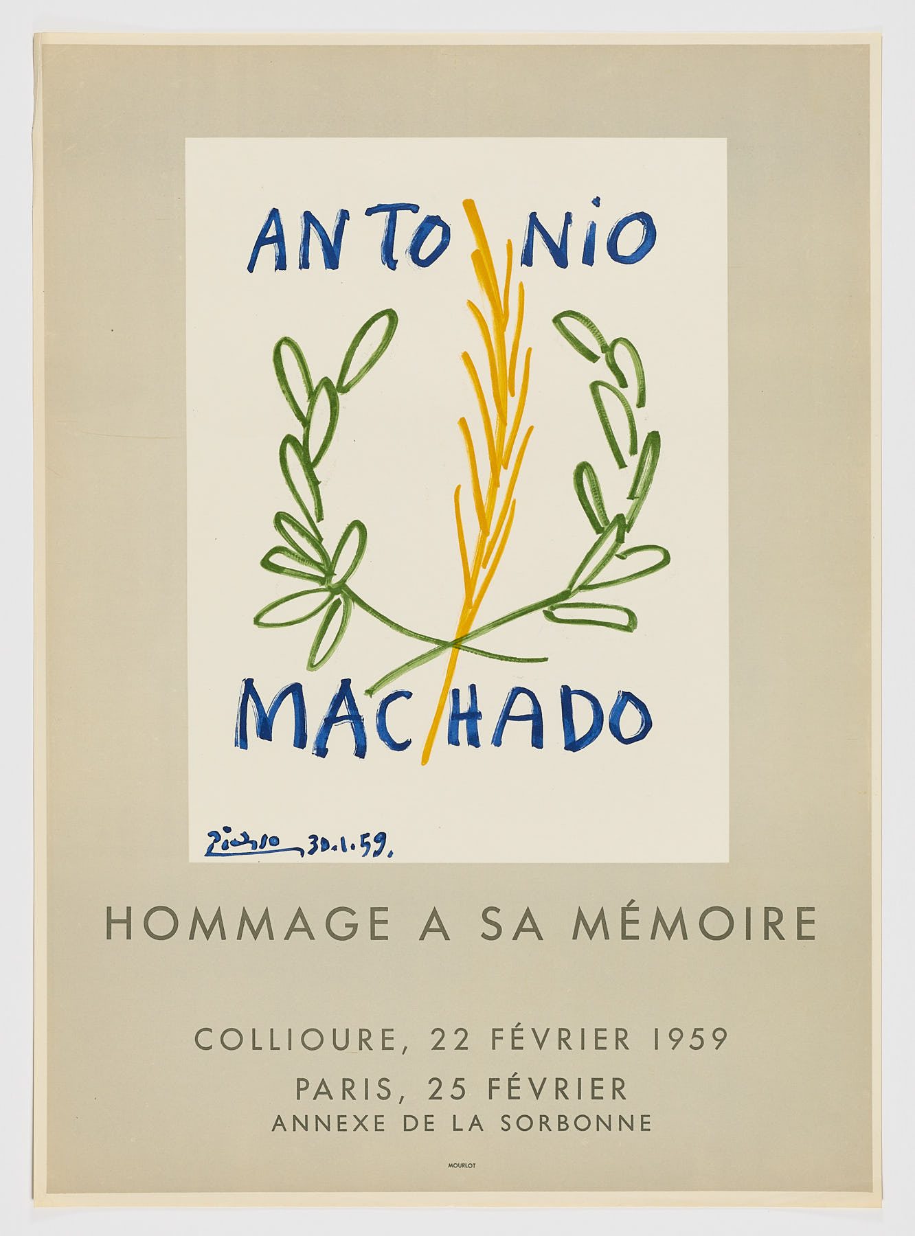 Antonio Machado Homenaje a su memoria, 1959, Pablo Picasso