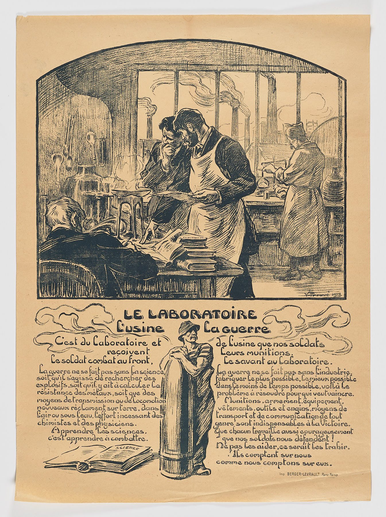 Le laboratoire, l’usine, la guerre,1918, Victor Prouvé