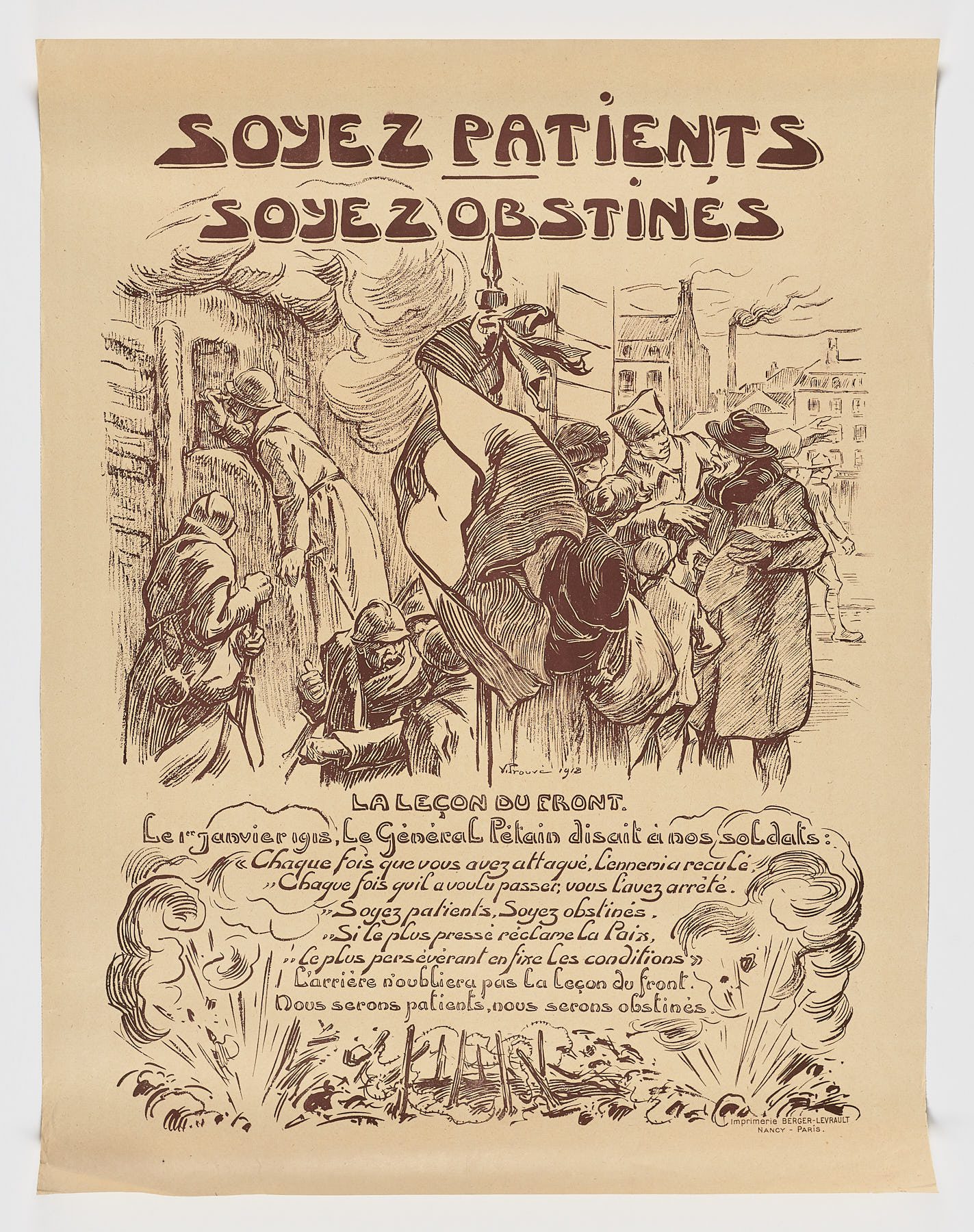 Soyez patients, soyez obstinés, 1918. Victor Prouvé