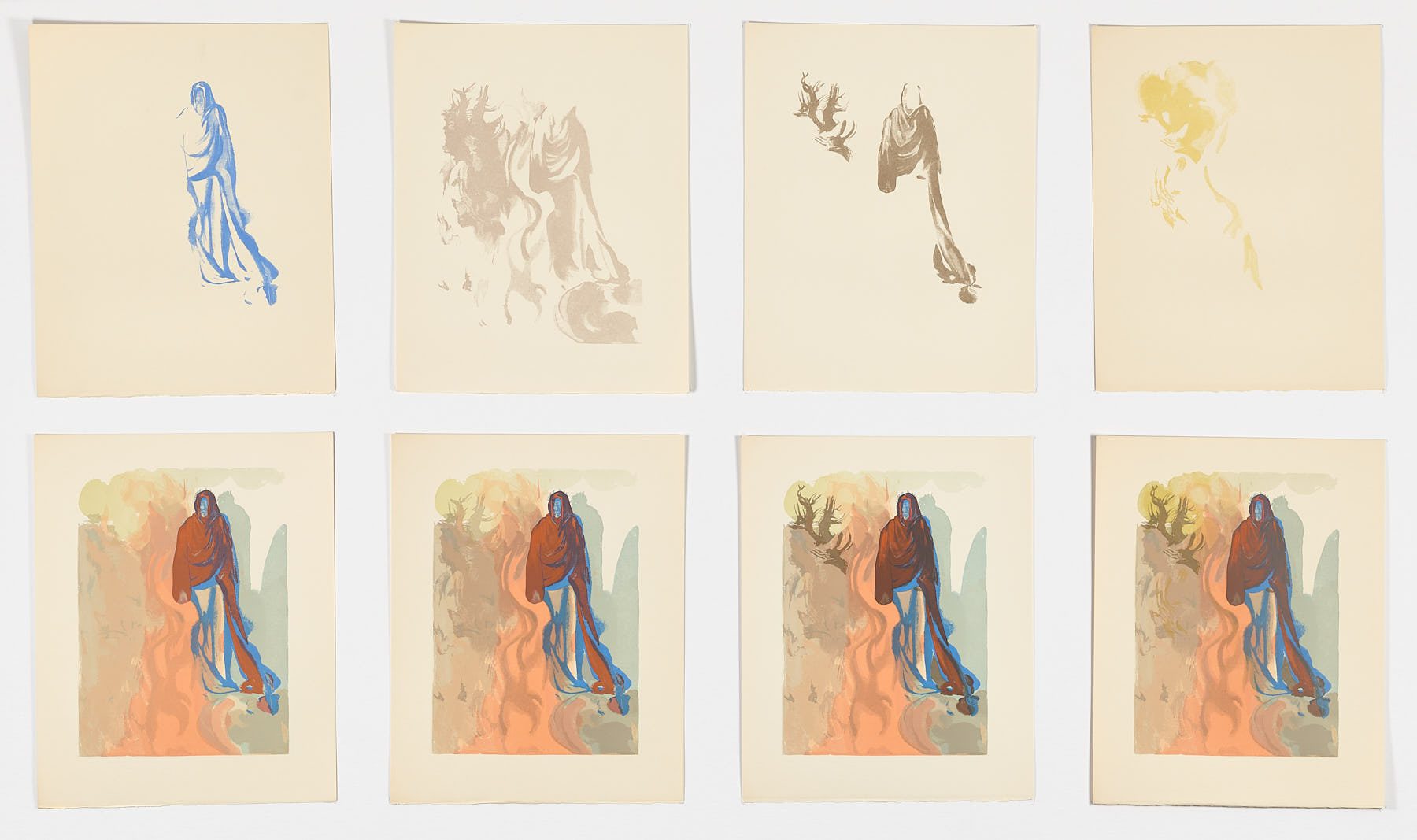 La Divina Comedia. Infierno canto 16 (Descomposición cromática), Salvador Dalí