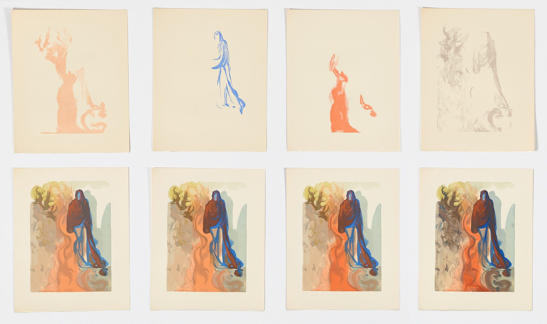 La Divina Comedia. Infierno canto 16 (Descomposición cromática), Salvador Dalí