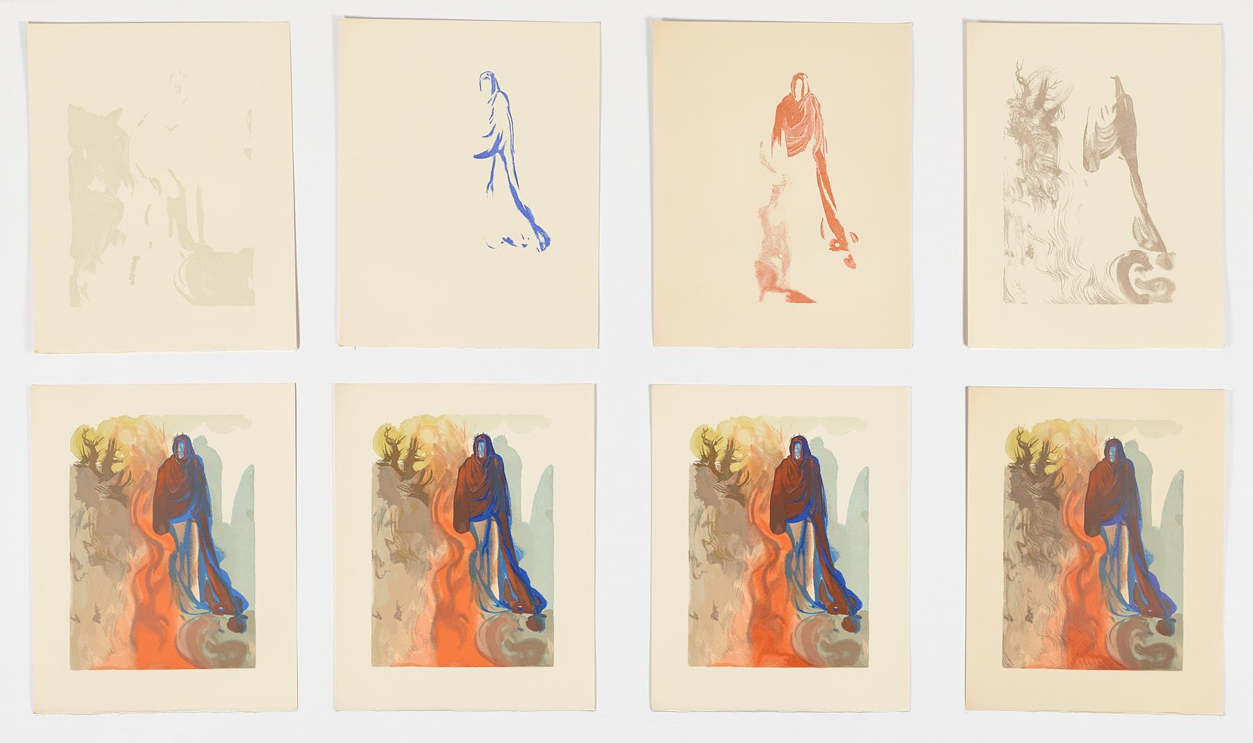 La Divina Comedia. Infierno canto 16 (Descomposición cromática), Salvador Dalí