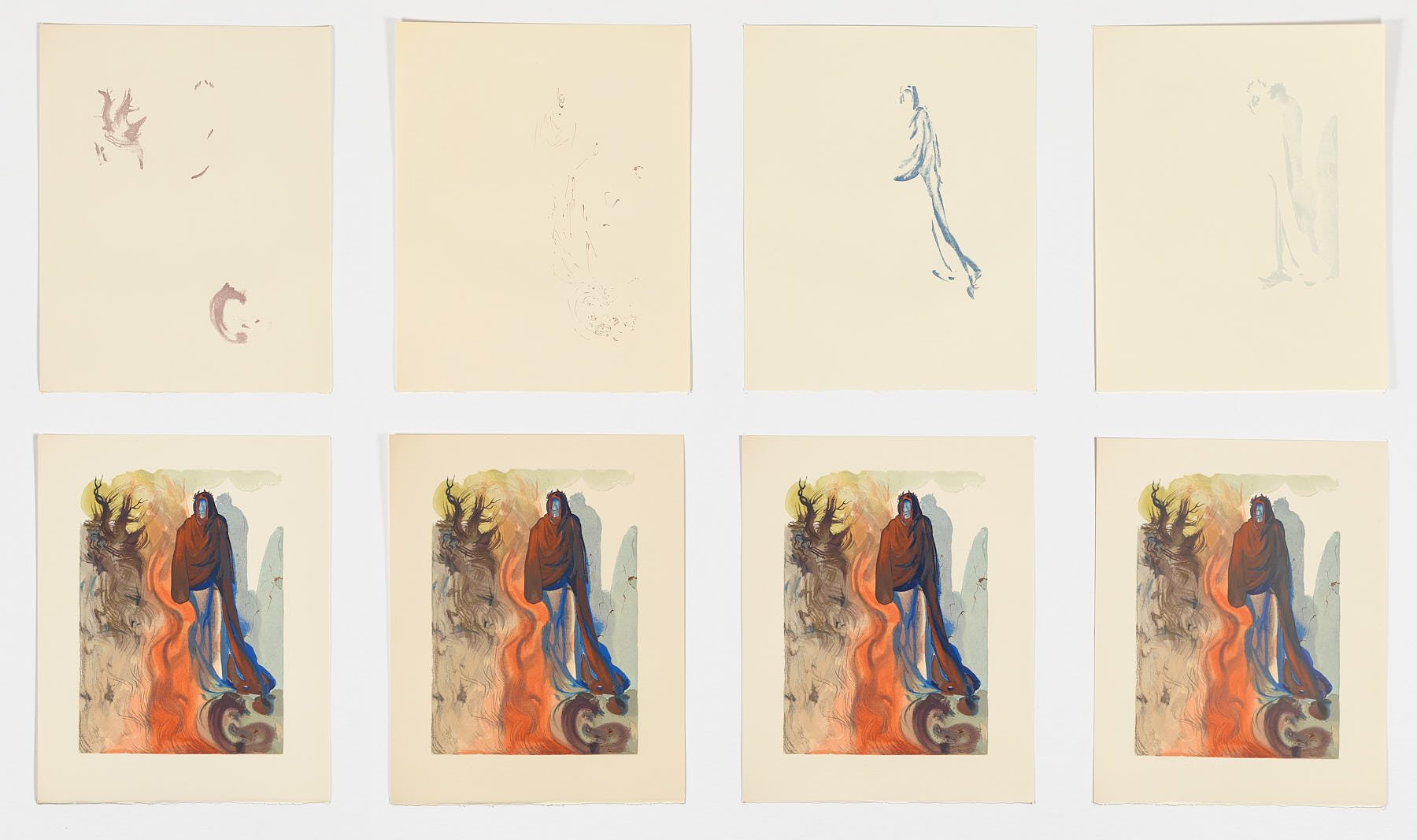 La Divina Comedia. Infierno canto 16 (Descomposición cromática), Salvador Dalí