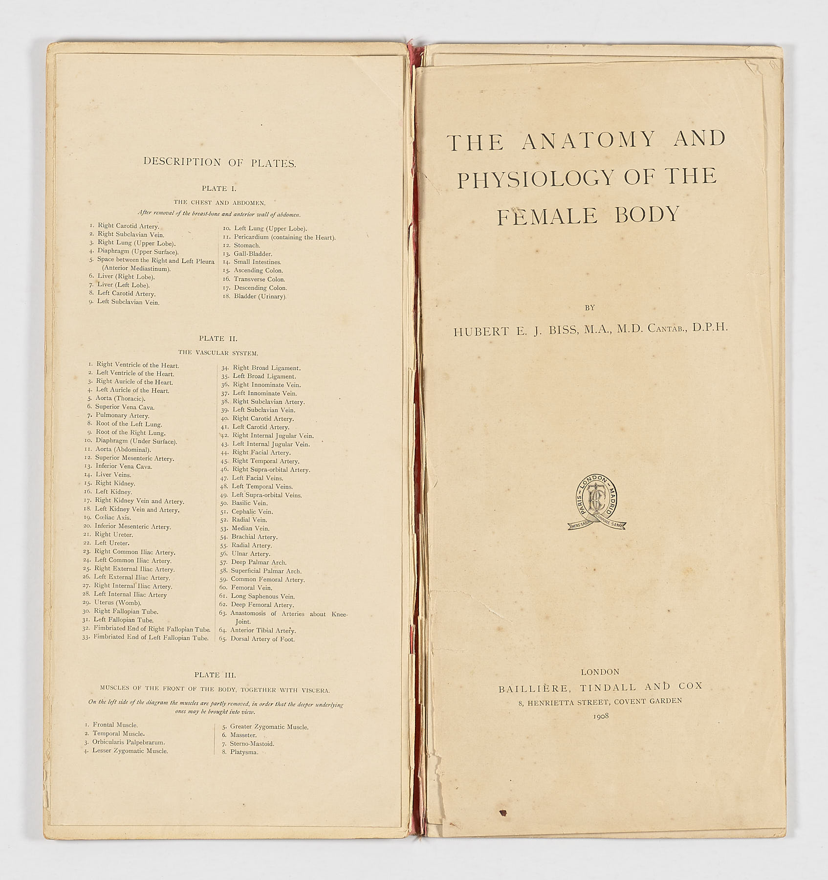 Bailliere's Popular Atlas of the Anatomy and Physiology of the Female Human Body, Hubert E.J. Biss