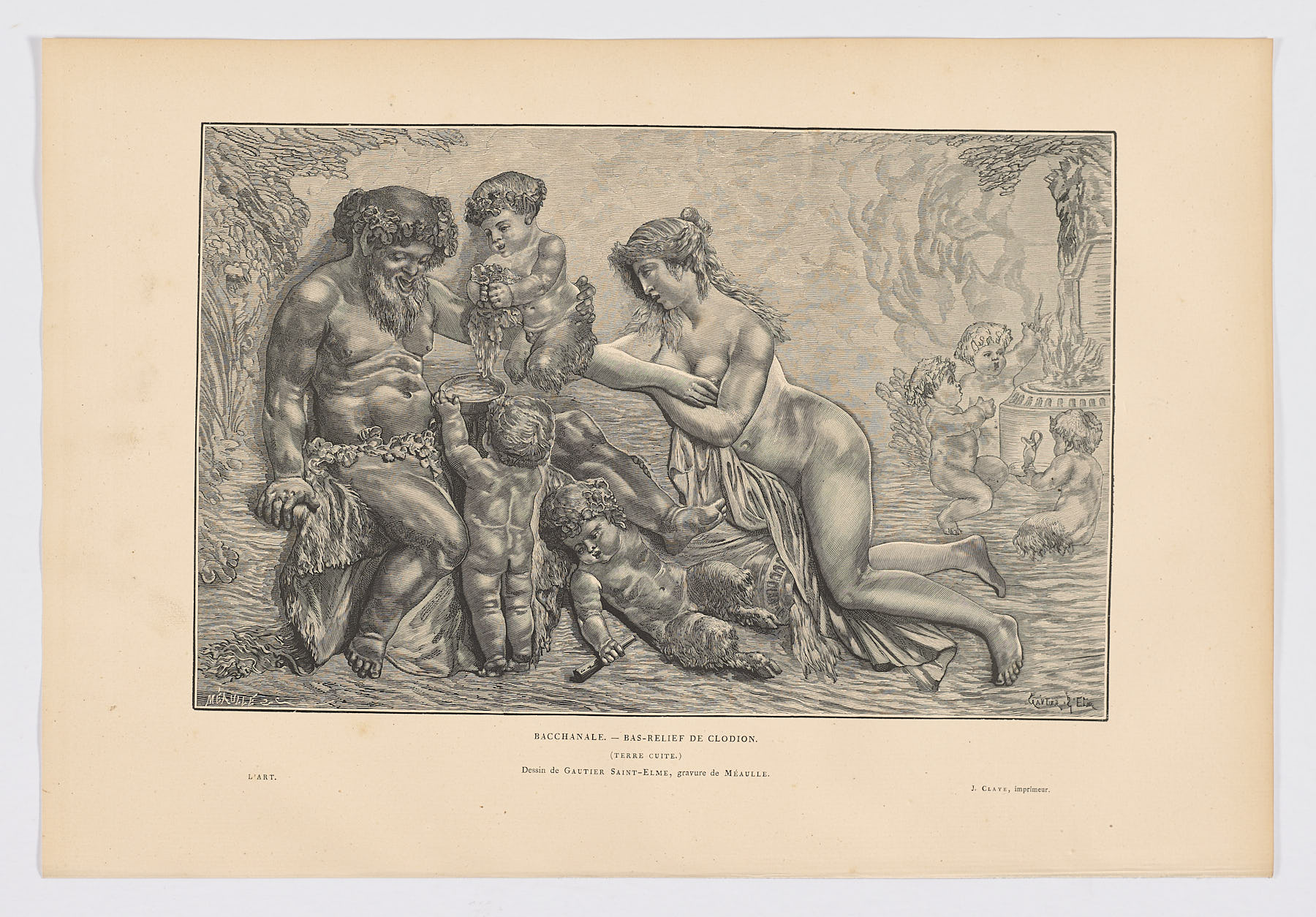 Bacchanale. Bas-relief de Clodion