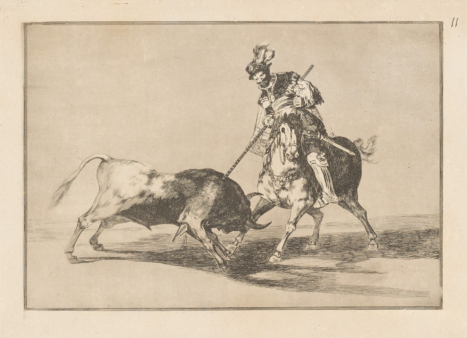 El Cid Campeador lanceando otro toro, Francisco de Goya