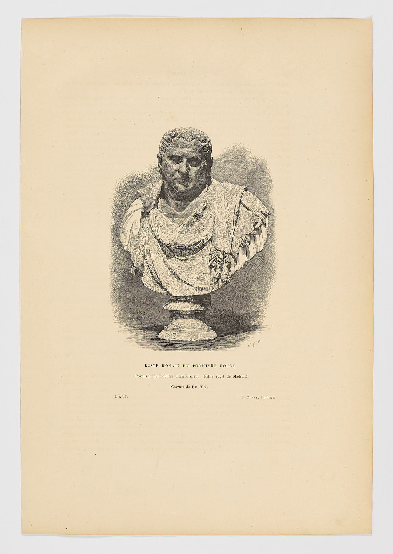 Buste Romain en Porphyre Rouge