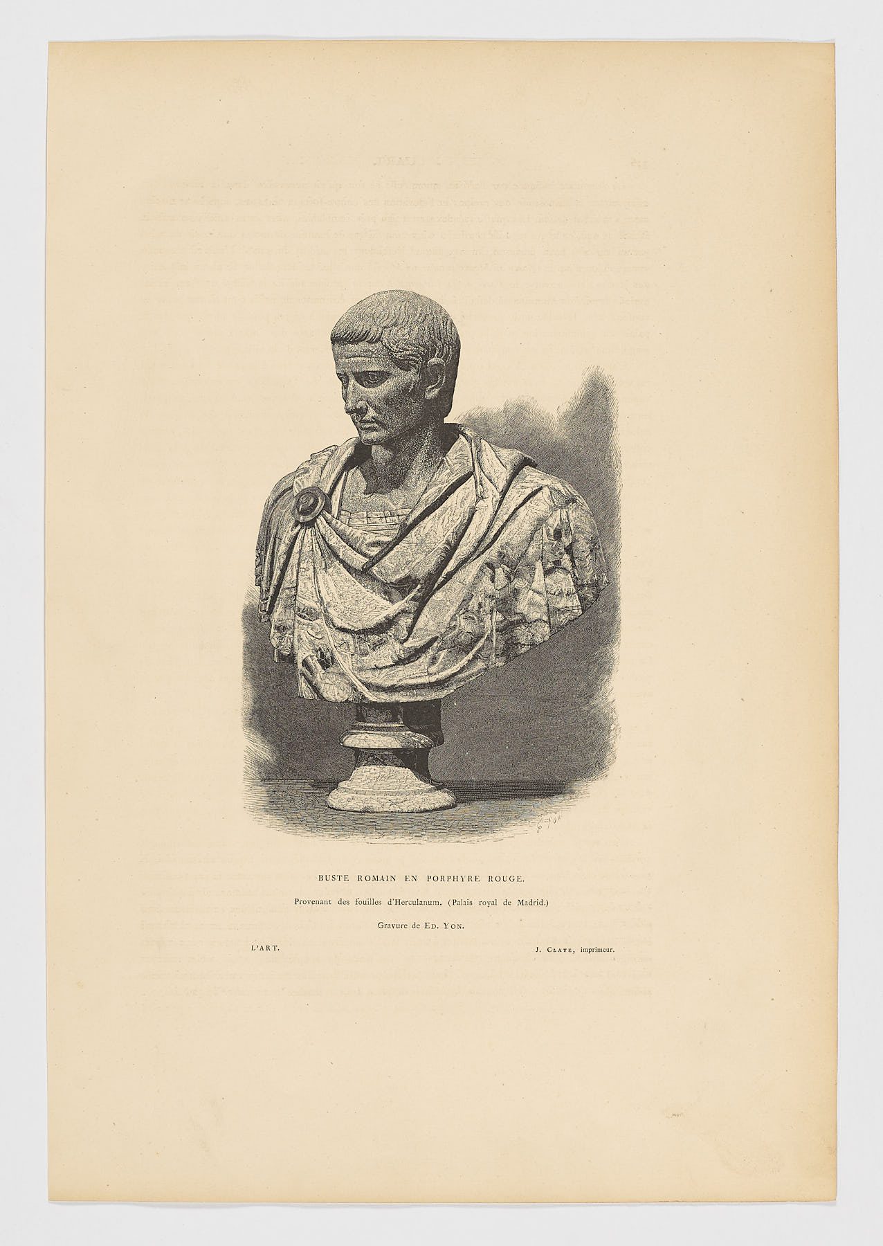 Buste Romain en Porphyre Rouge