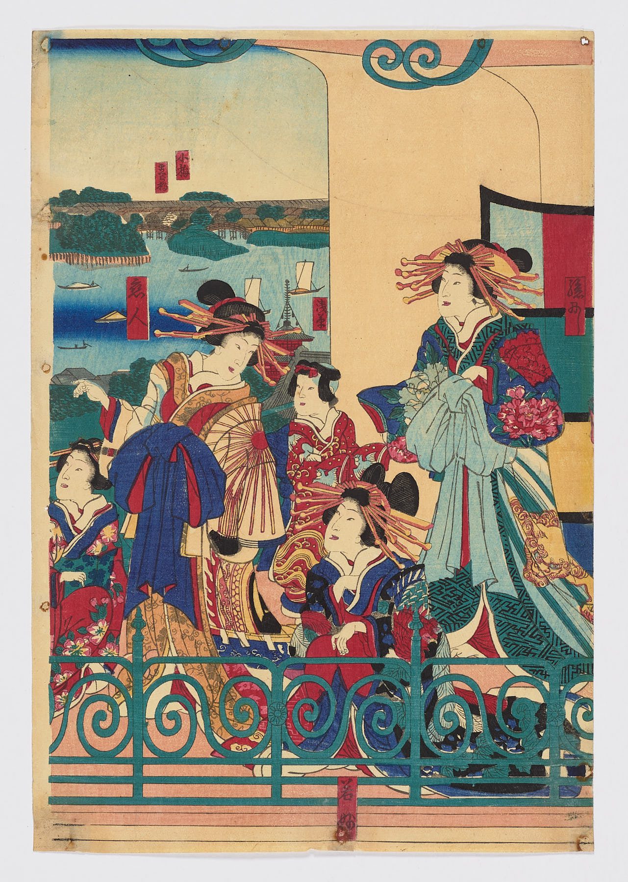 Yokohama Honchō... ni Miyozaki... kenkin zu — «Vista detallada de Yokohama Honchō y el barrio de placer de Miyozaki»