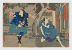 Desconocido. Escena de teatro kabuki, Escuela Utagawa (歌川派)