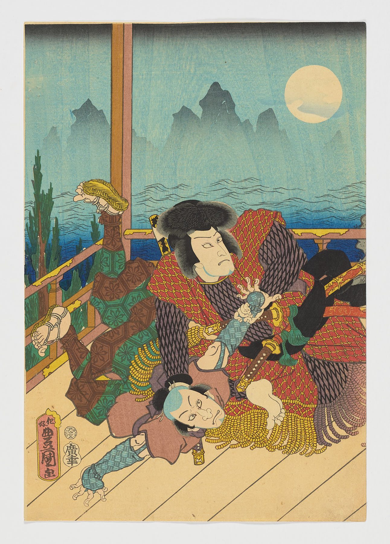 Escena de teatro kabuki, Utagawa Kunisada (Toyokuni III)