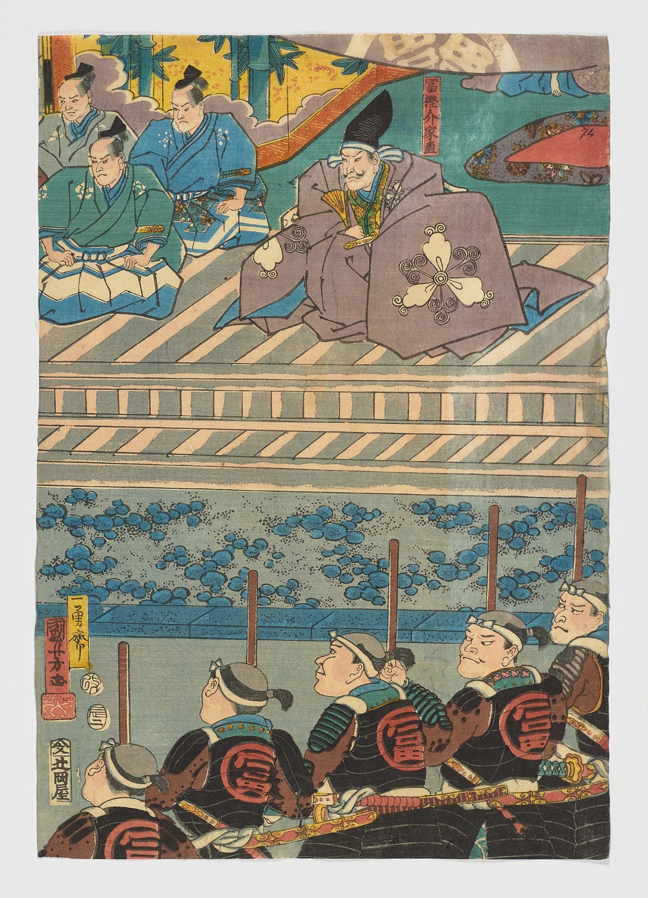 Kaga no kuni Ataka no seki ni Benkei shûjû no kinan o sukuu zu, Utagawa Kunisada (Toyokuni III)