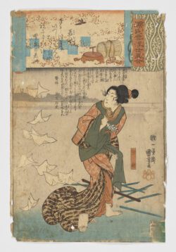 Wakamurasaki (No. 5 Lavanda) / Genji kumo ukiyoe awase, Utagawa Kuniyoshi