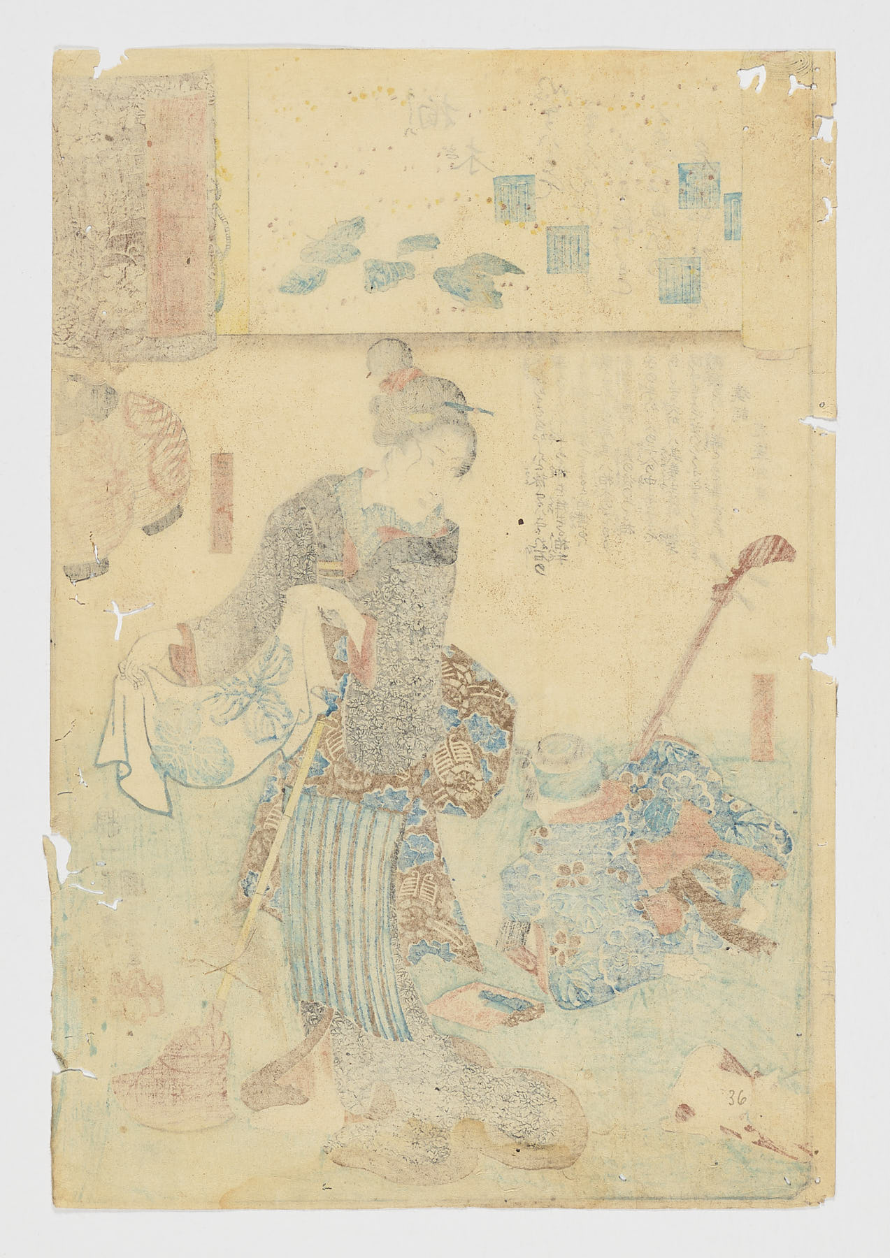 Kashiwagi (Roble n.° 36) / Genji kumo ukiyoe awase, Utagawa Kuniyoshi