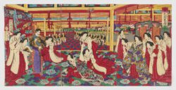 Kō no sono kōkyo no raku, «Entretenimiento en el Jardín Imperial», Toyohara Chikanobu