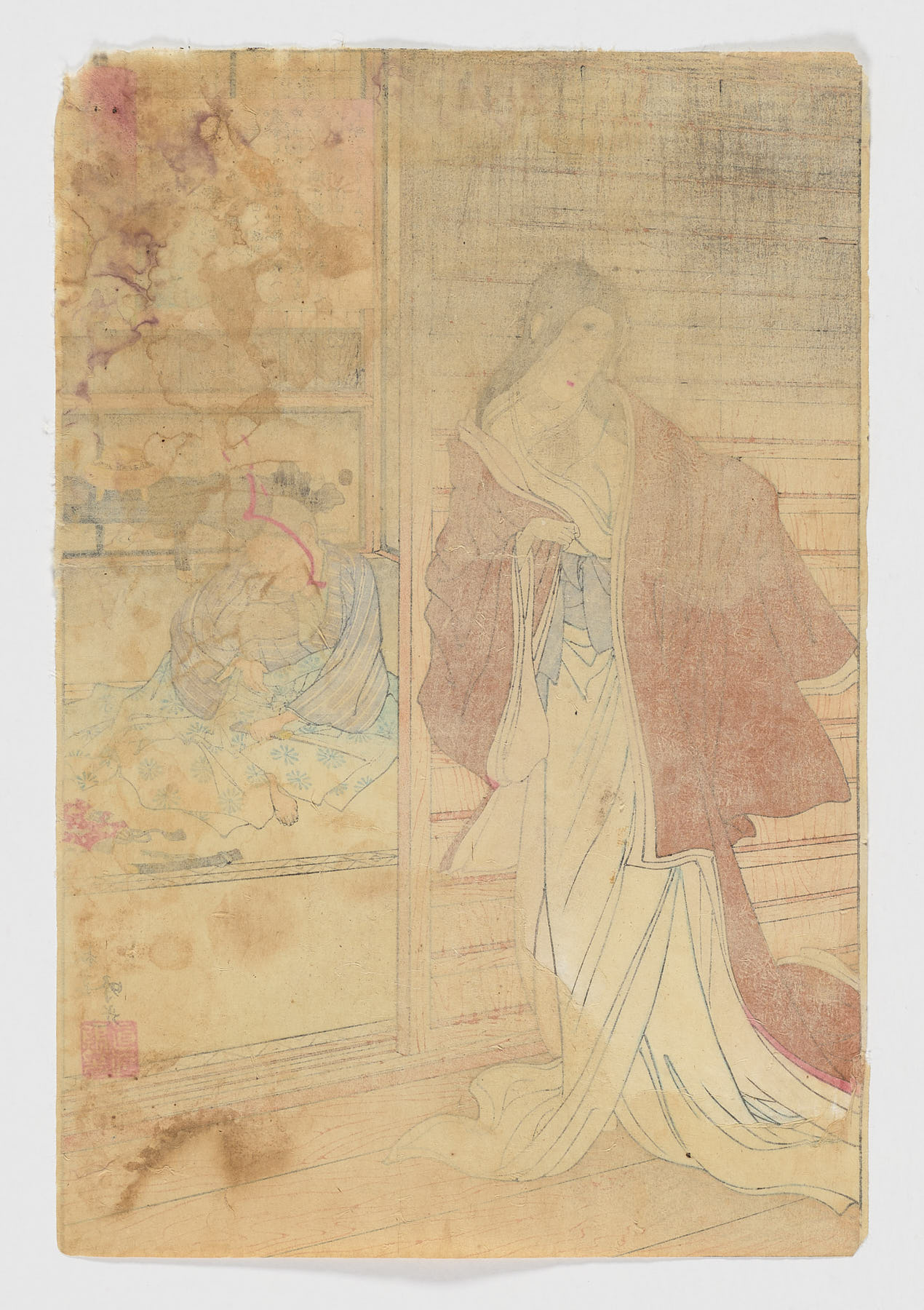 La esposa de Kusunoki Masashige, Adachi Ginko (activo entre 1874 y 1897)