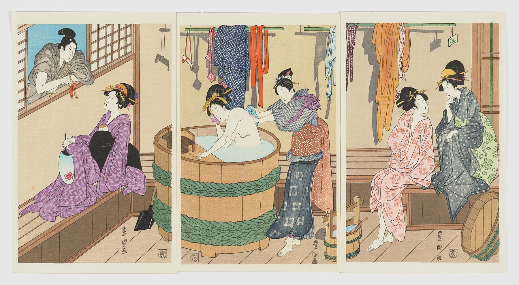 El baño, Utagawa Toyokuni