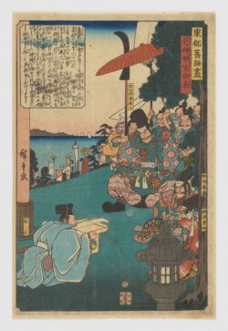 Shiba Shinmeigu Yurai «El origen del Santuario Shinmei de Shiba», Utagawa Hiroshige