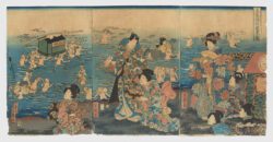 Mitsuuji Ôigawa yûran no zu, Utagawa Yoshitsuya