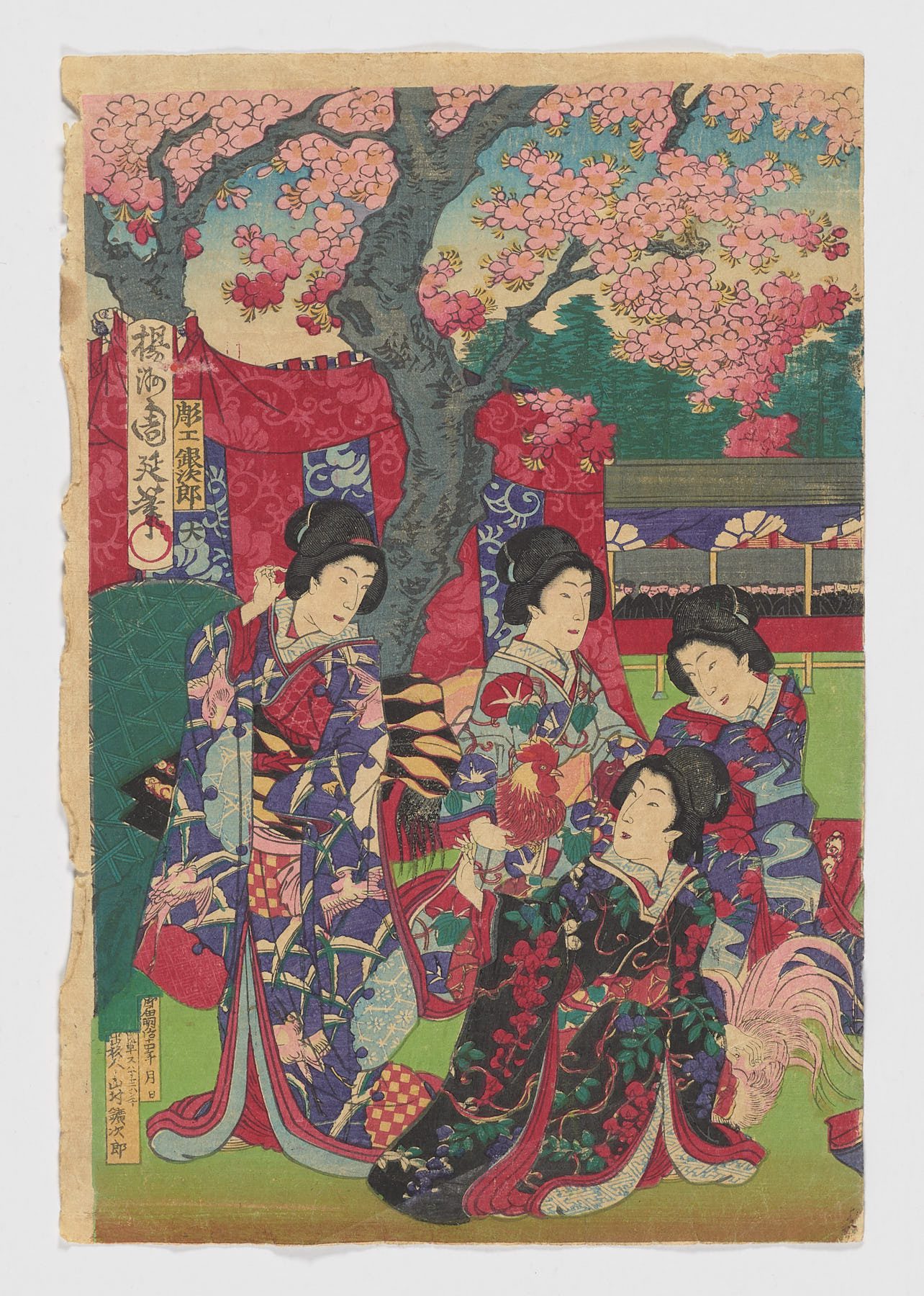 Mitsuuji Ôigawa yûran no zu, Toyohara Chikanobu