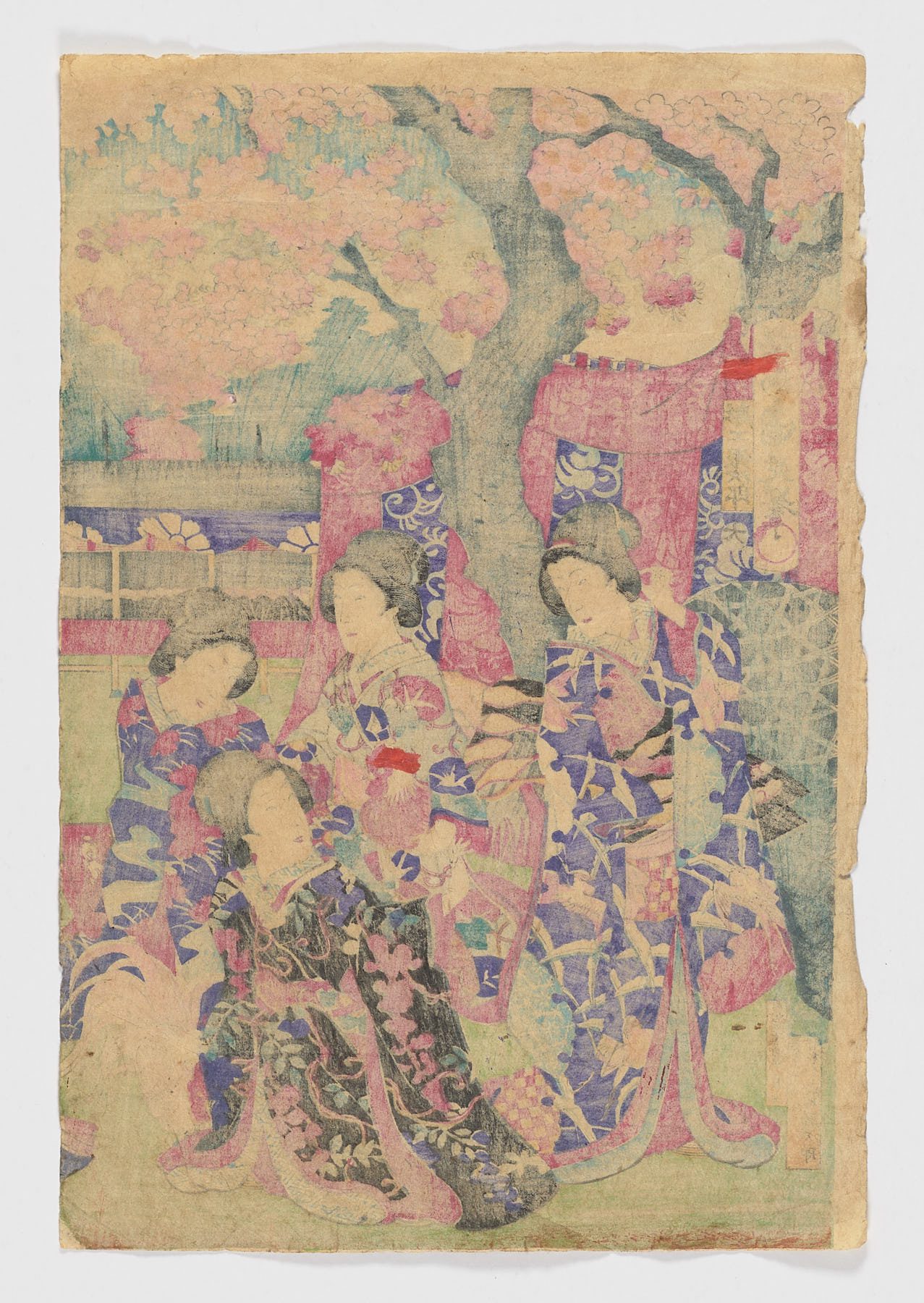 Mitsuuji Ôigawa yûran no zu, Toyohara Chikanobu