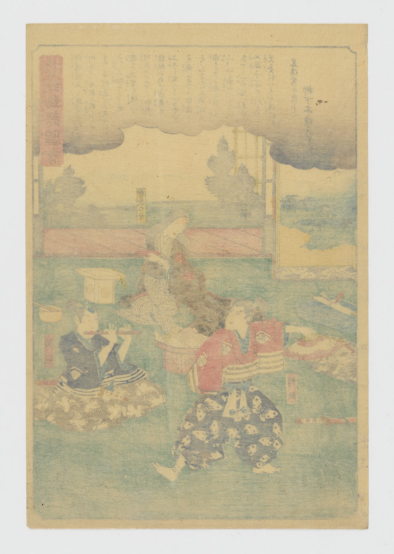 Sukenari (Jûrô) y Tokimune (Gorô) con su madre (serie Soga monogatari zue), Utagawa Hiroshige (Andō Hiroshige)