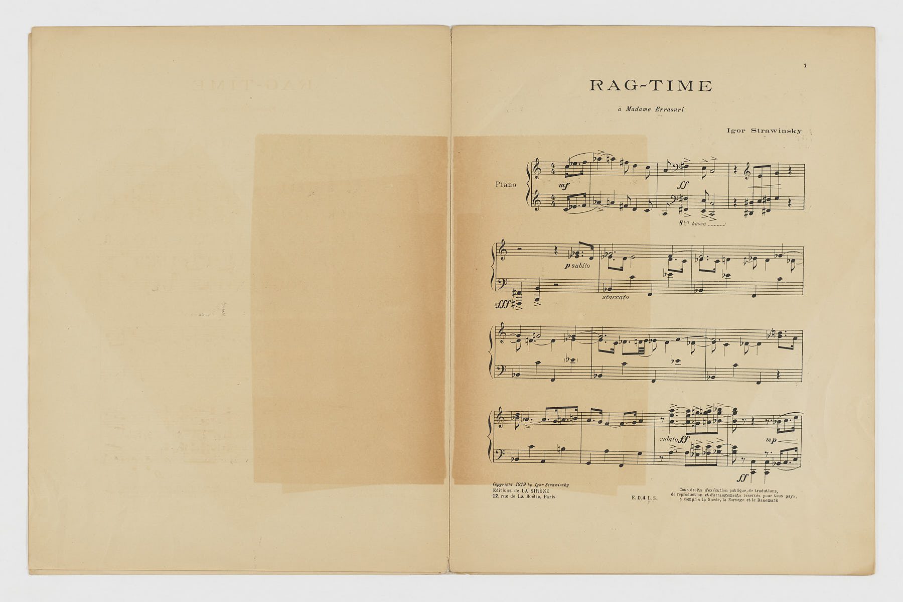 RAGTIME, Igor Strawinsky, Pablo Picasso