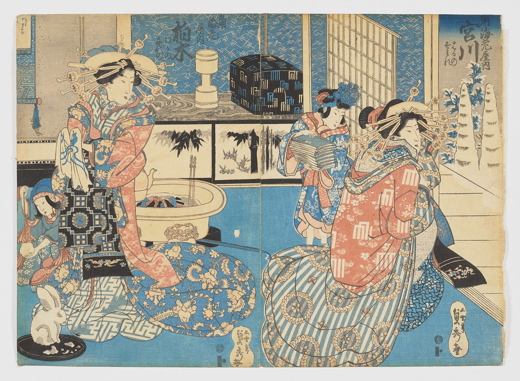 Seirô bijin yukimi kôkei: Ôyodo of the Kado-Ebiya, Utagawa Sadahide